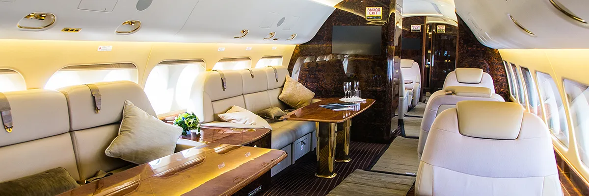 inside a private jet