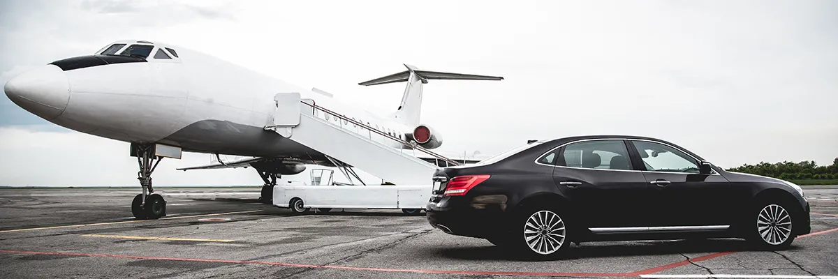 private jet with car