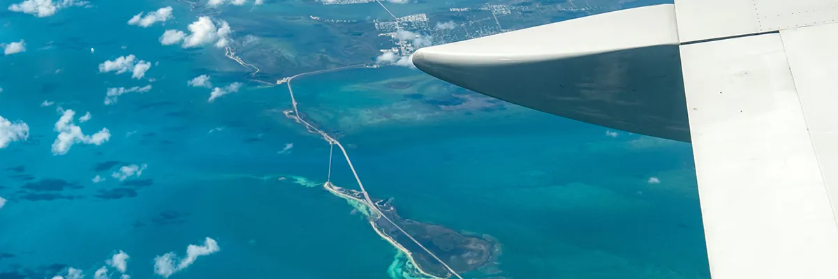 private jet over the keys