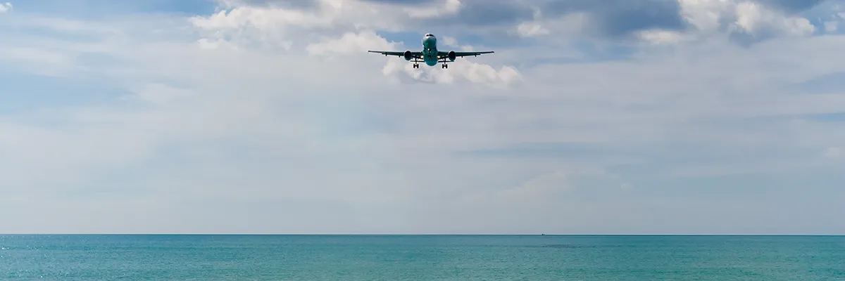 jet charter over water