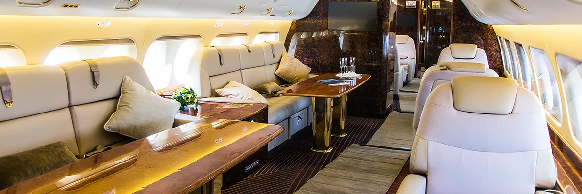 private jet charter interior