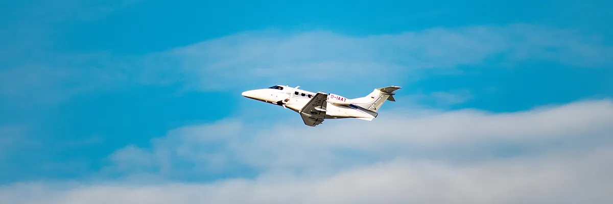 private jet in flight 